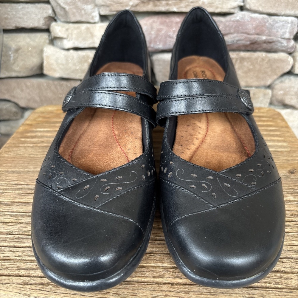 Rockport Cobb Hill Shoes Women's 8.5 M Mary Jane Comfort Black Leather